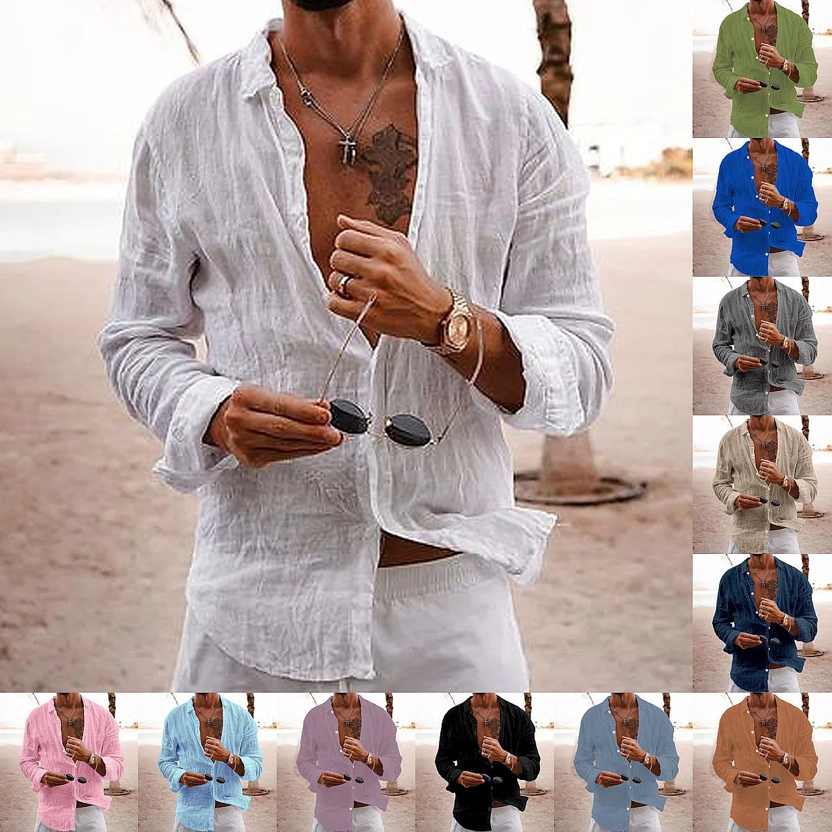 Mens Shirt Cotton Linen Long Sleeve Blouse Top Casual Button Down Spring Summer
Mens Shirt Cotton Linen Long Sleeve Blouse Top Casual Button Down Spring Summer