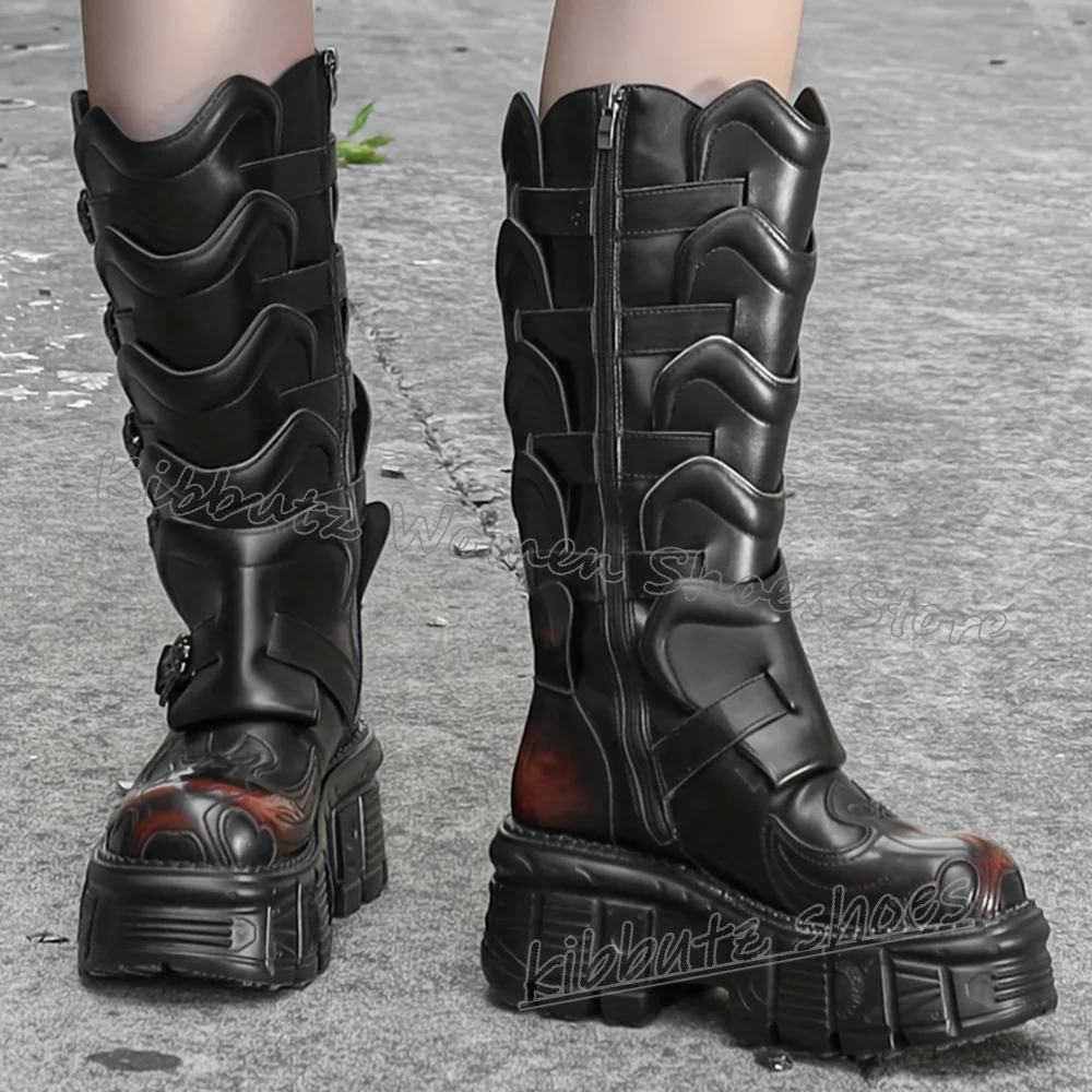 Готические сапоги до колена с пряжкой на ремне, высокая платформа, панк-рок, разноцветная молния, круглый носок, толстая подошва, модная женская обувь для горячих девушек, новинка
Готические сапоги до колена с пряжкой на ремне, высокая платформа, панк-рок, разноцветная молния, круглый носок, толстая подошва, модная женская обувь для горячих девушек, новинка