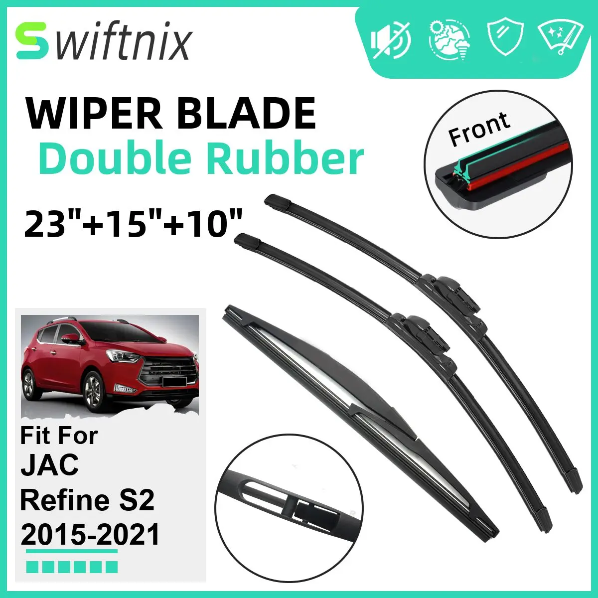Двойные резиновые автомобильные дворники для JAC Refine S2 2015-2021, стеклоочистители, резиновые автомобильные аксессуары 2017 2018 2019 2020 2021
Двойные резиновые автомобильные дворники для JAC Refine S2 2015-2021, стеклоочистители, резиновые автомобильные аксессуары 2017 2018 2019 2020 2021