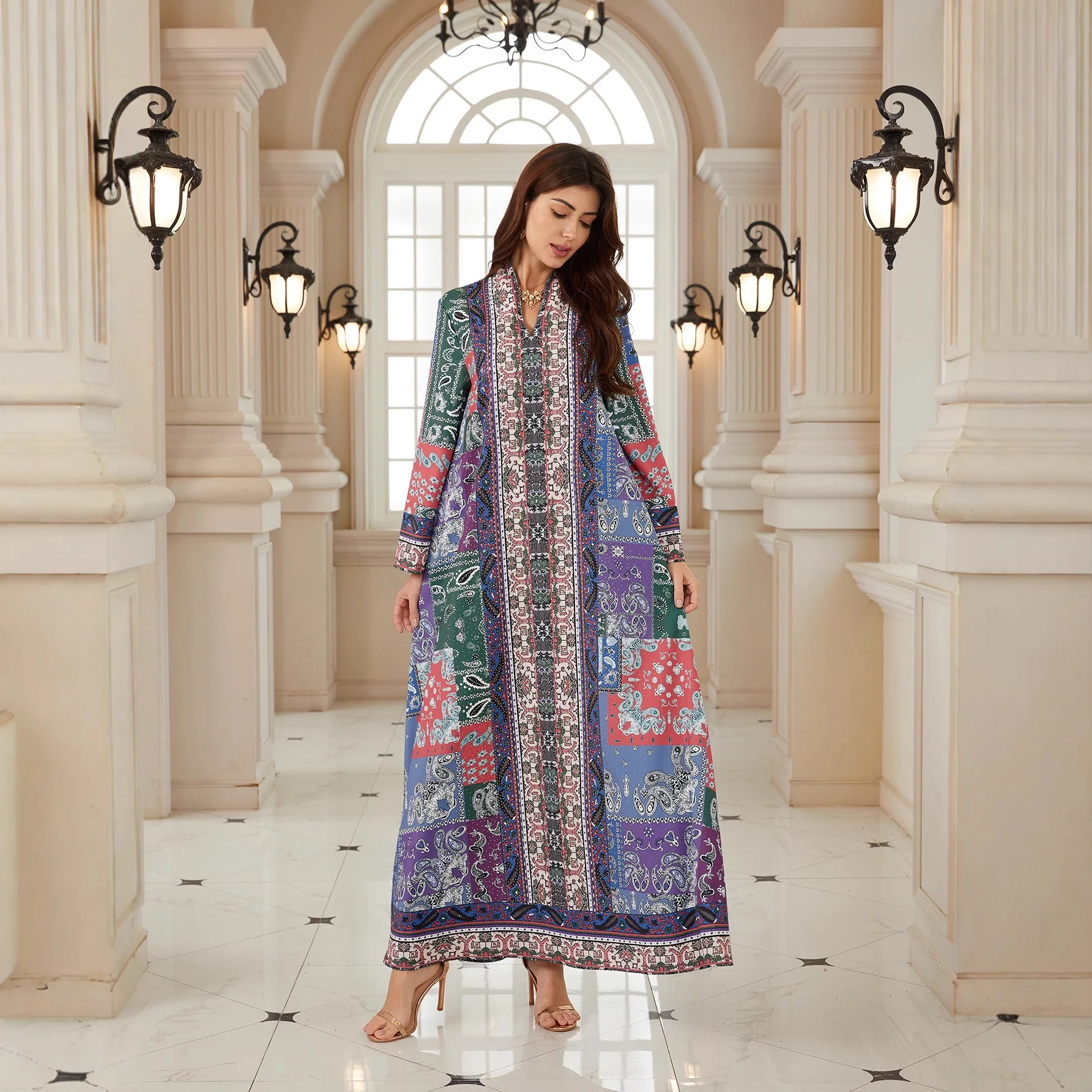 Bx02 Women's 2026 New Spring Ethnic Print Loose Traditional Dresses Pullover Dress Robe Abaya Ramadan Dubai Luxury Islam Elegant
Bx02 Women's 2026 New Spring Ethnic Print Loose Traditional Dresses Pullover Dress Robe Abaya Ramadan Dubai Luxury Islam Elegant