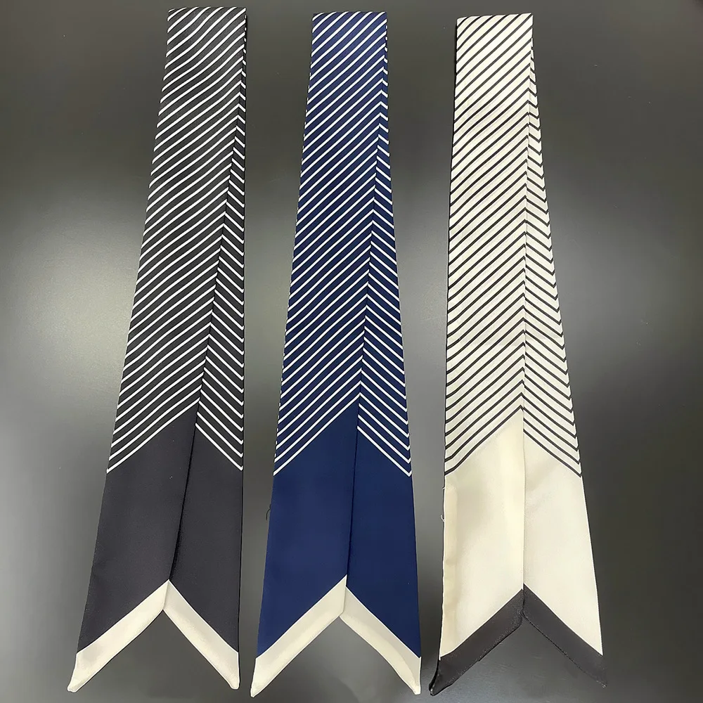 Korean Style Striped Women's Silk Scarf Handle Wrapping Bag Ribbon Hairband Small Shawl Versatile Accessory for All Ages
Korean Style Striped Women's Silk Scarf Handle Wrapping Bag Ribbon Hairband Small Shawl Versatile Accessory for All Ages