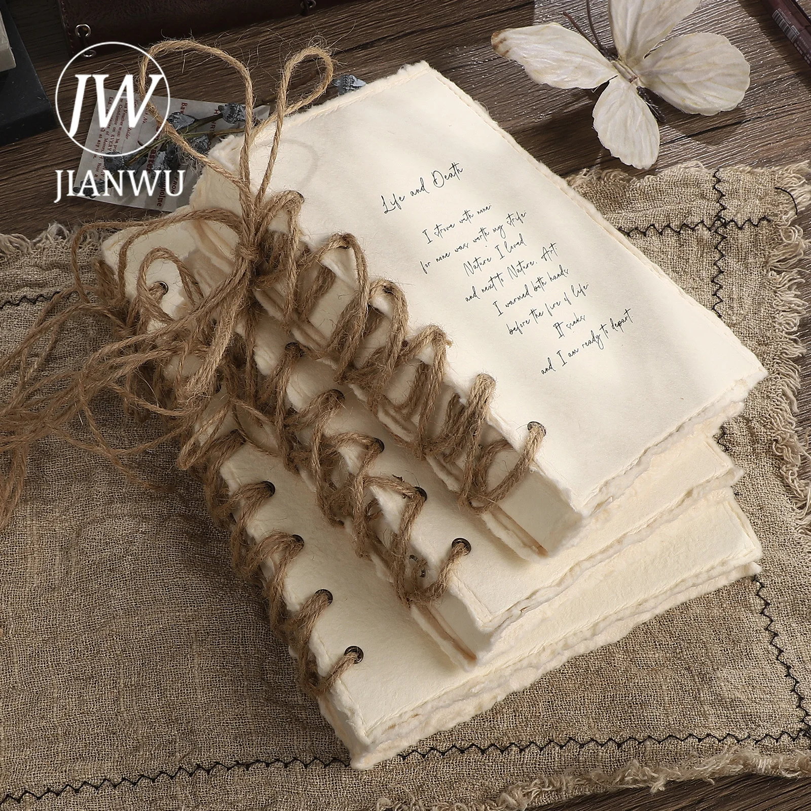JIANWU A5/A6 Vintage Hemp Rope White Cover Material Collage Loose-leaf Notebook Creative DIY Journal Student Supplies Stationery
JIANWU A5/A6 Vintage Hemp Rope White Cover Material Collage Loose-leaf Notebook Creative DIY Journal Student Supplies Stationery