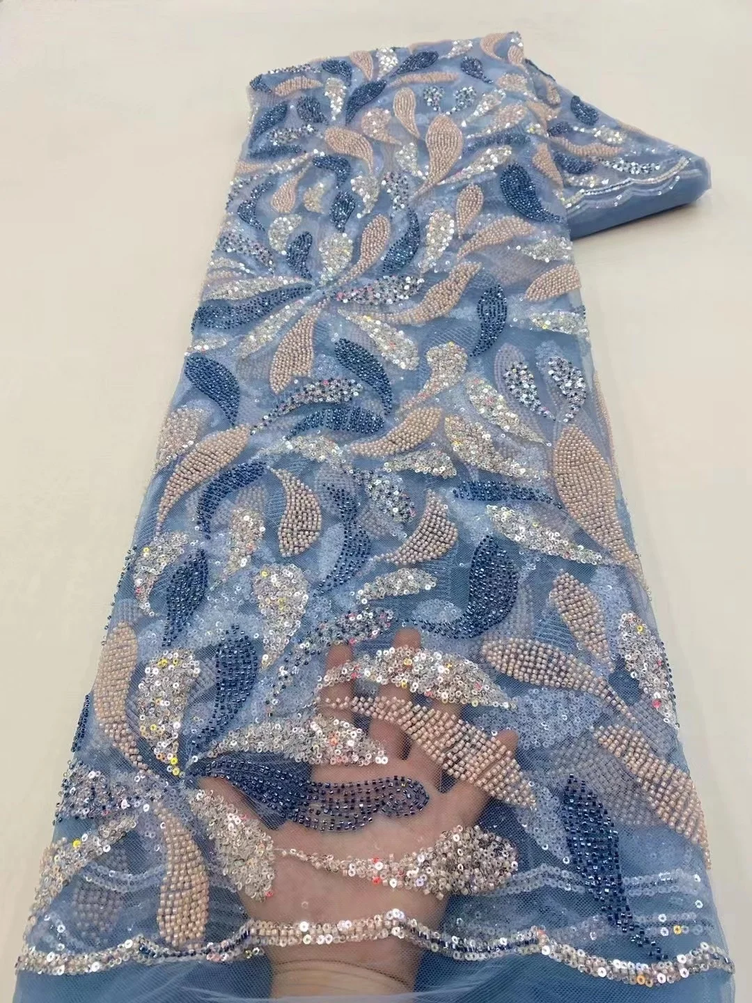 5 Yards Luxury African Sequins Lace Fabric 2024 High Quality French Nigerian Beaded Mesh Lace Fabric For Sewing Dress Wedding
5 Yards Luxury African Sequins Lace Fabric 2024 High Quality French Nigerian Beaded Mesh Lace Fabric For Sewing Dress Wedding