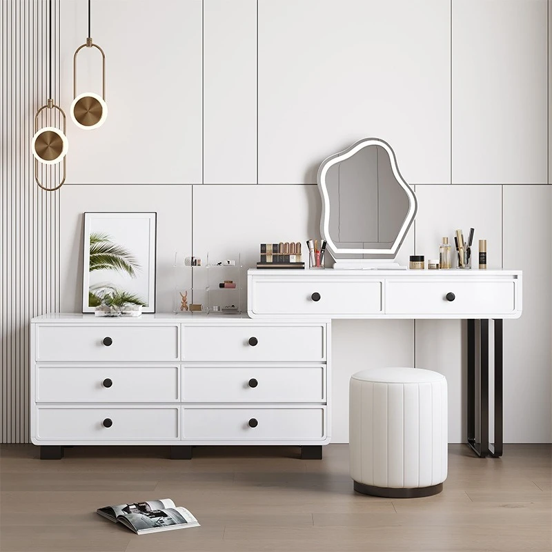 DSA cream wind solid wood dresser chest cabinet integrated makeup table modern simple bedroom makeup table chest combination
DSA cream wind solid wood dresser chest cabinet integrated makeup table modern simple bedroom makeup table chest combination