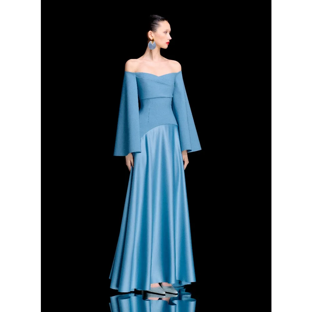 Customized Jersey&Satin Evening Dresses Blue Maxi Party Dress Draped Long Elegant Modern Prom Cocktail Gowns for Women 2026
Customized Jersey&Satin Evening Dresses Blue Maxi Party Dress Draped Long Elegant Modern Prom Cocktail Gowns for Women 2026