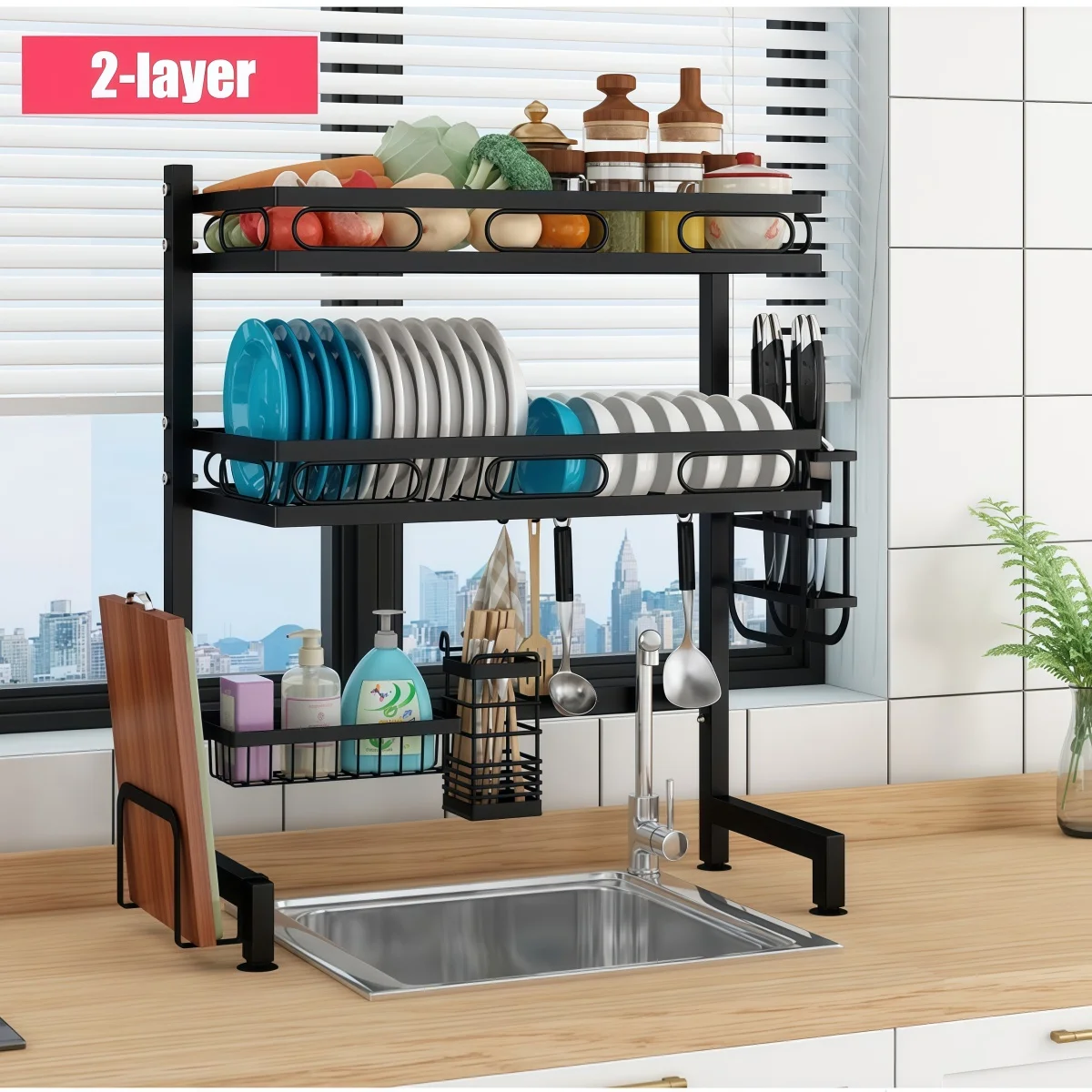 9N Dish Rack Over Sink Kitchen Above Sink Shelf Dish Drying Rack Large Capacity 55CM, Single Layer/Double Layer qwwd
9N Dish Rack Over Sink Kitchen Above Sink Shelf Dish Drying Rack Large Capacity 55CM, Single Layer/Double Layer qwwd