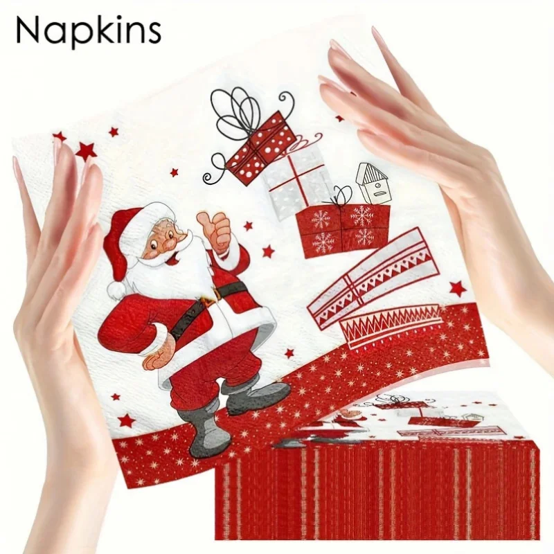 200Pcs Santa Claus Printed Paper Napkins 33x33cm 2Ply White Christmas Tableware For Party Dining Decoration Placemat
200Pcs Santa Claus Printed Paper Napkins 33x33cm 2Ply White Christmas Tableware For Party Dining Decoration Placemat