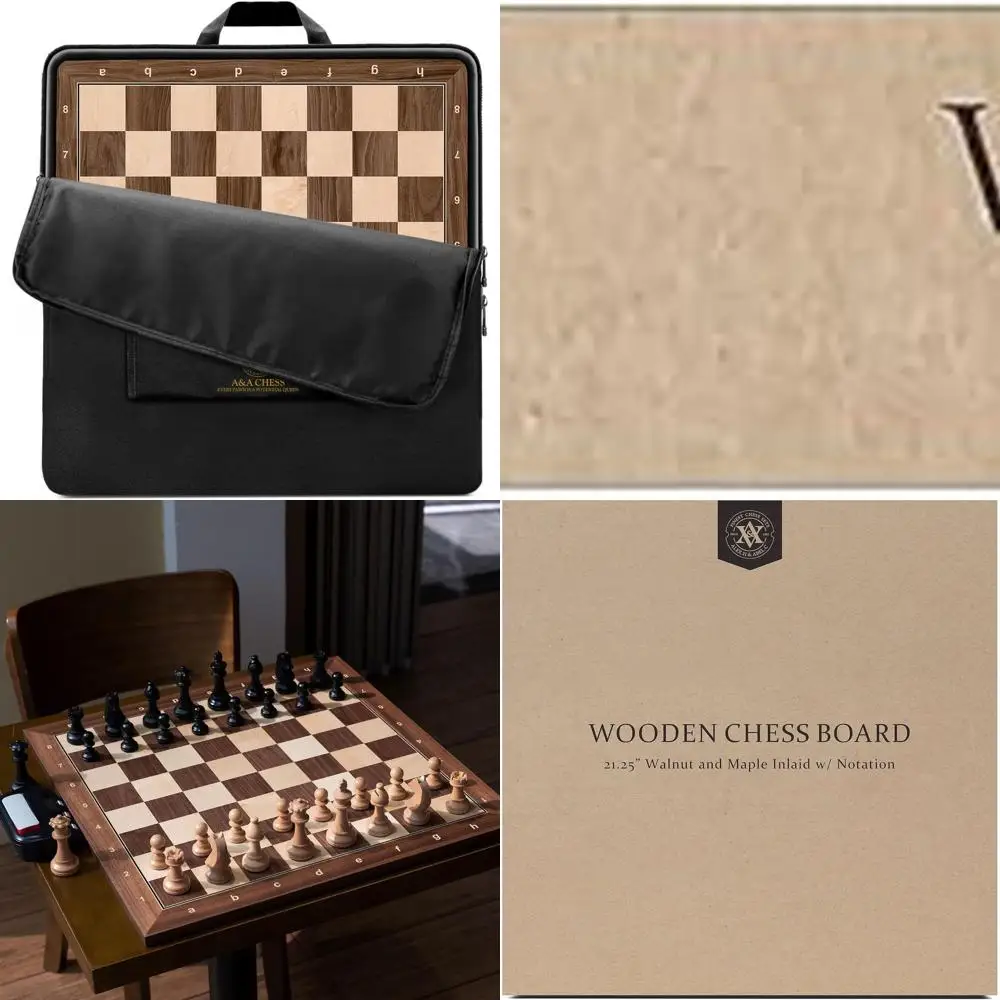 21.25 Walnut & Maple Tournament Chessboard with 2.25 Squares and Notation
21.25 Walnut & Maple Tournament Chessboard with 2.25 Squares and Notation