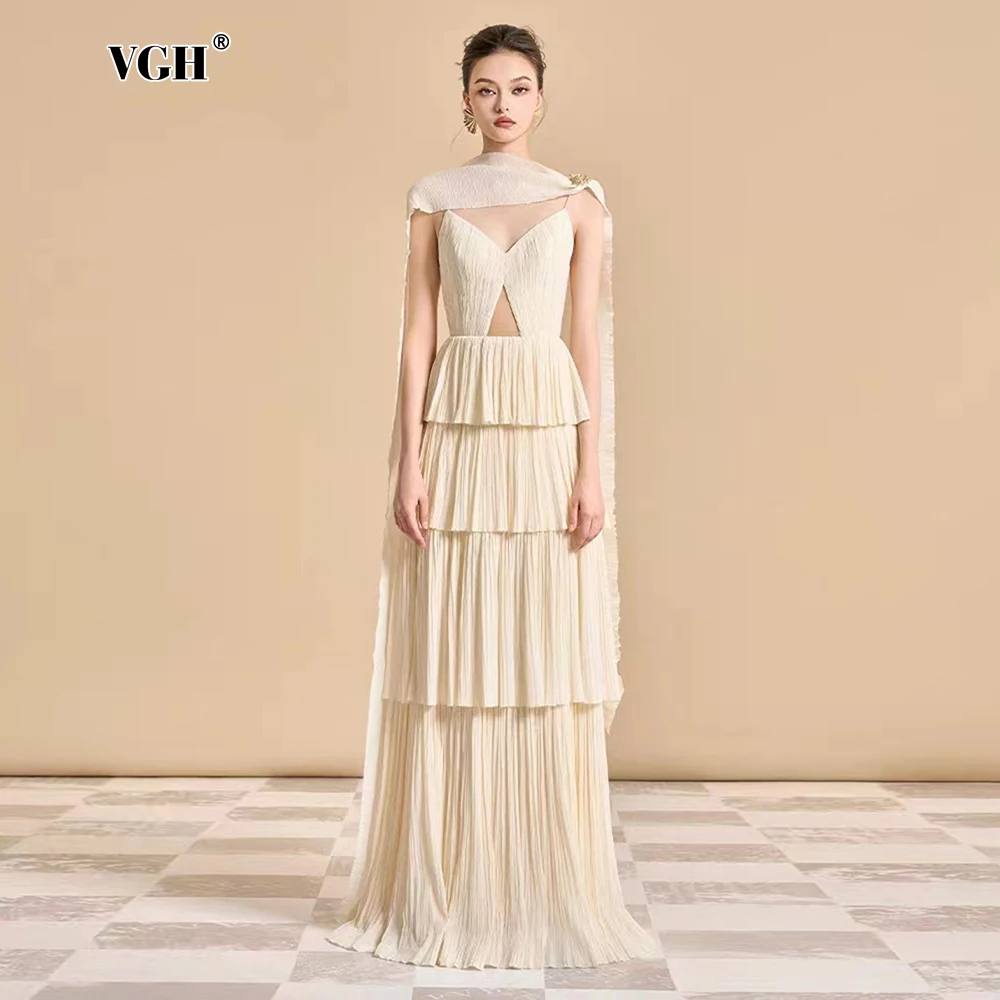 VGH Slimming Hollow Out Chic Long Dresses For Women Camisole Sleeveless Backless High Waist Folds Temperament Dress Female New
VGH Slimming Hollow Out Chic Long Dresses For Women Camisole Sleeveless Backless High Waist Folds Temperament Dress Female New