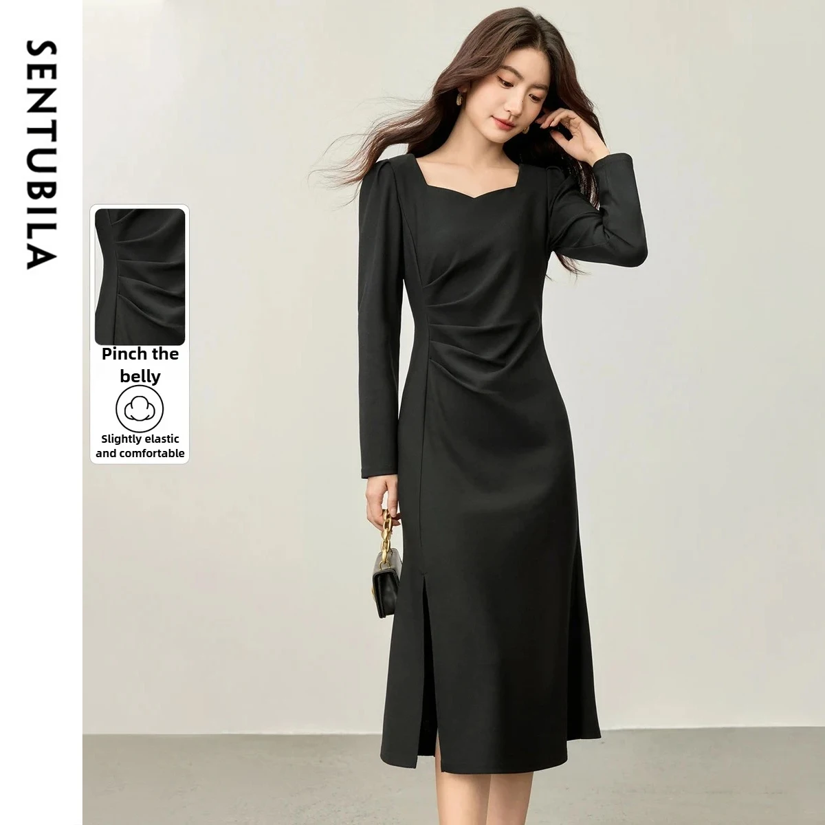 SENTUBILA Women's Bodycon Dress 2025 Autumn Square Neck Long Sleeve Slim Fit Office Elegant Commuter Female Long Dress 153LJ2682
SENTUBILA Women's Bodycon Dress 2025 Autumn Square Neck Long Sleeve Slim Fit Office Elegant Commuter Female Long Dress 153LJ2682