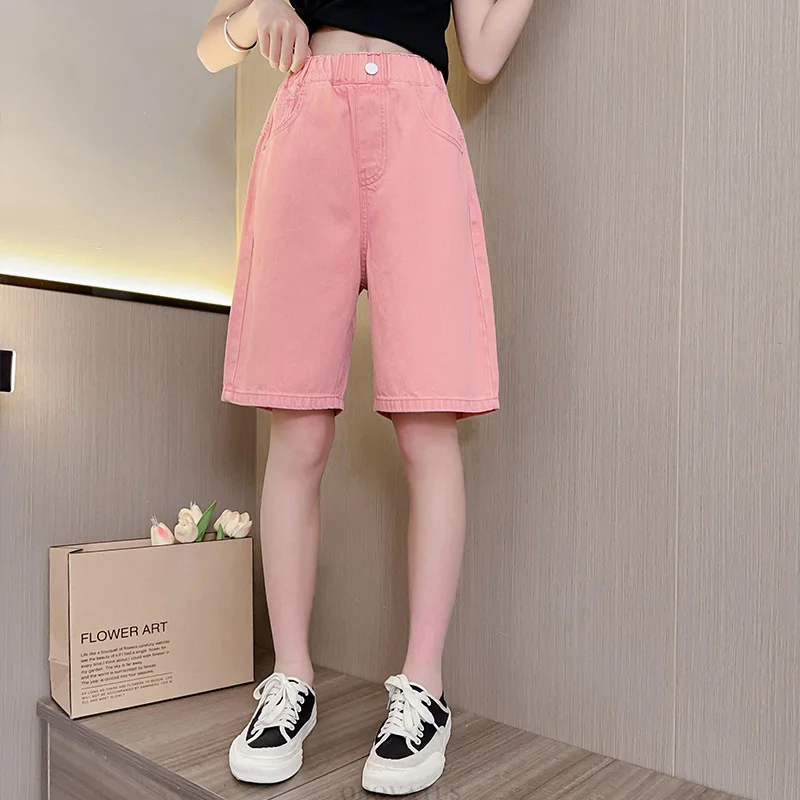 Fashion Kids Pink Denim Shorts For Teens Girls Unique Design Knee Length Mini Jeans Pants Child Slim Fit Summer Shorts Trousers
Fashion Kids Pink Denim Shorts For Teens Girls Unique Design Knee Length Mini Jeans Pants Child Slim Fit Summer Shorts Trousers