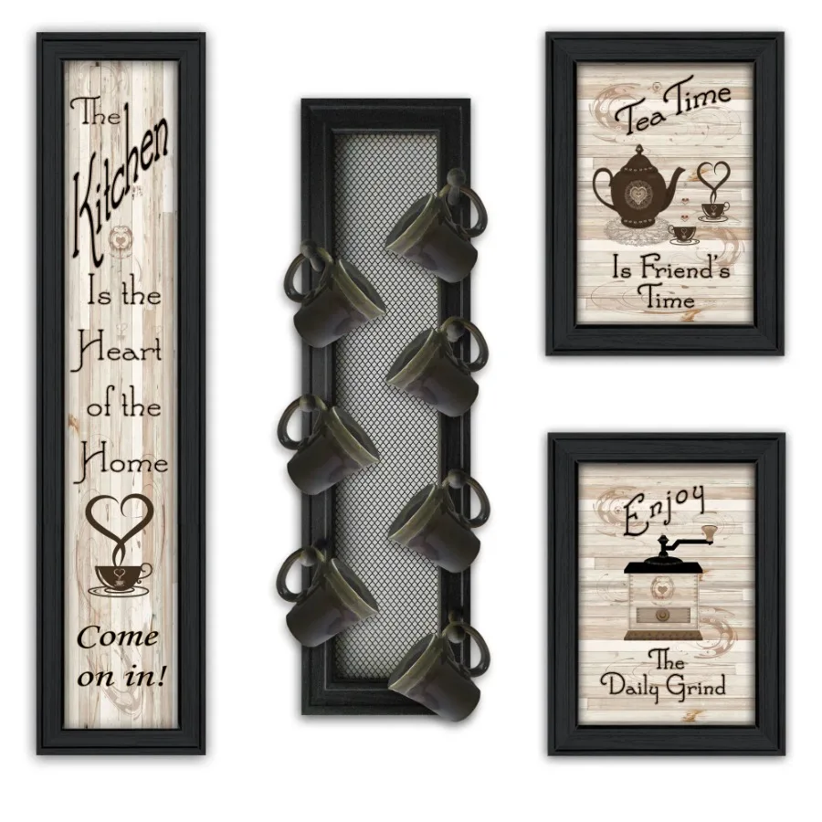 Kitchen Collection V 4-Piece Vignette with 7-Peg Mug Rack by Millwork Engineering Black Frame
Kitchen Collection V 4-Piece Vignette with 7-Peg Mug Rack by Millwork Engineering Black Frame