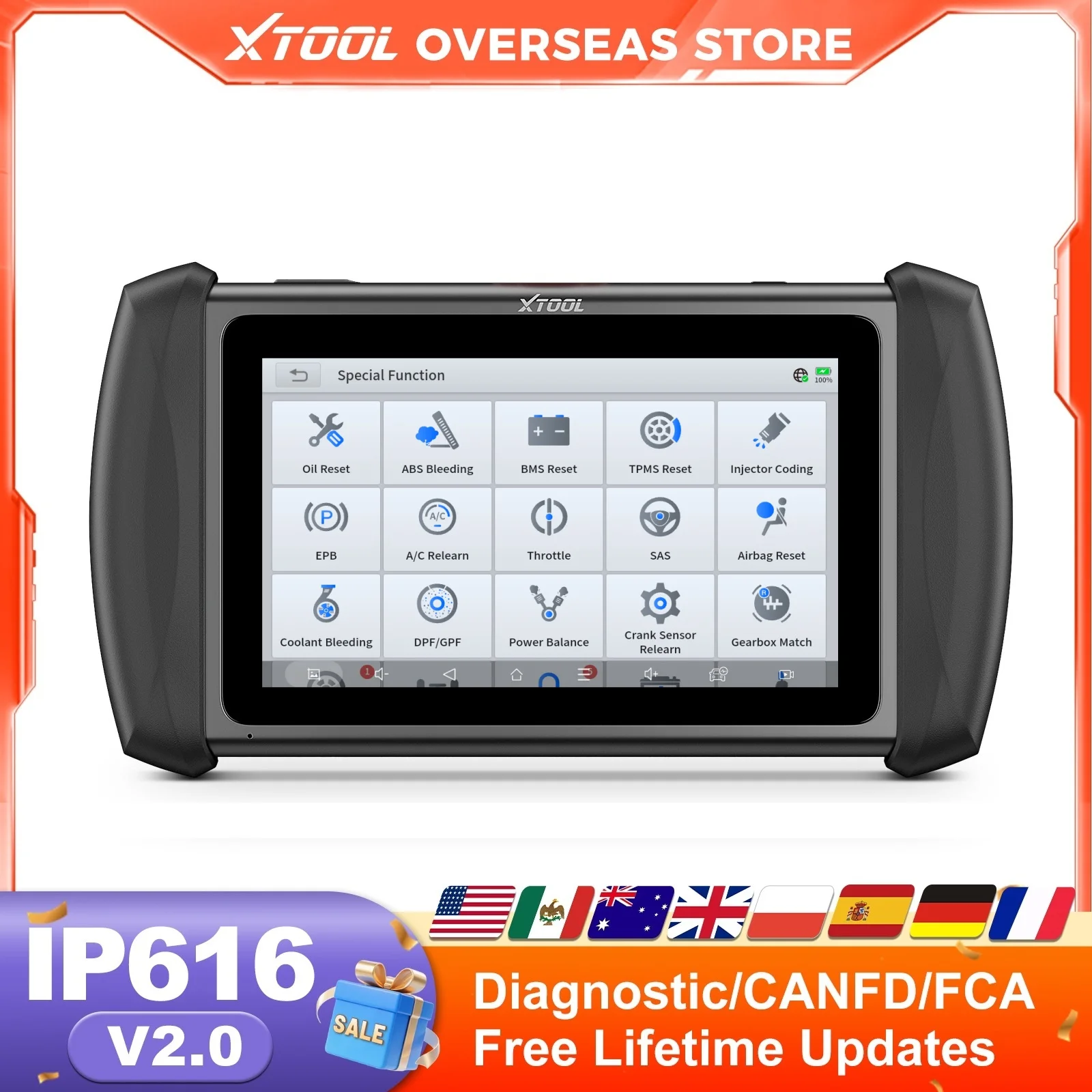 Lifetime Free Update XTOOL Inplus IP616 V2.0 Automotive Scanner Key Programmer BI-direction Diagnostic Tool with 34+ Resets FCA
Lifetime Free Update XTOOL Inplus IP616 V2.0 Automotive Scanner Key Programmer BI-direction Diagnostic Tool with 34+ Resets FCA