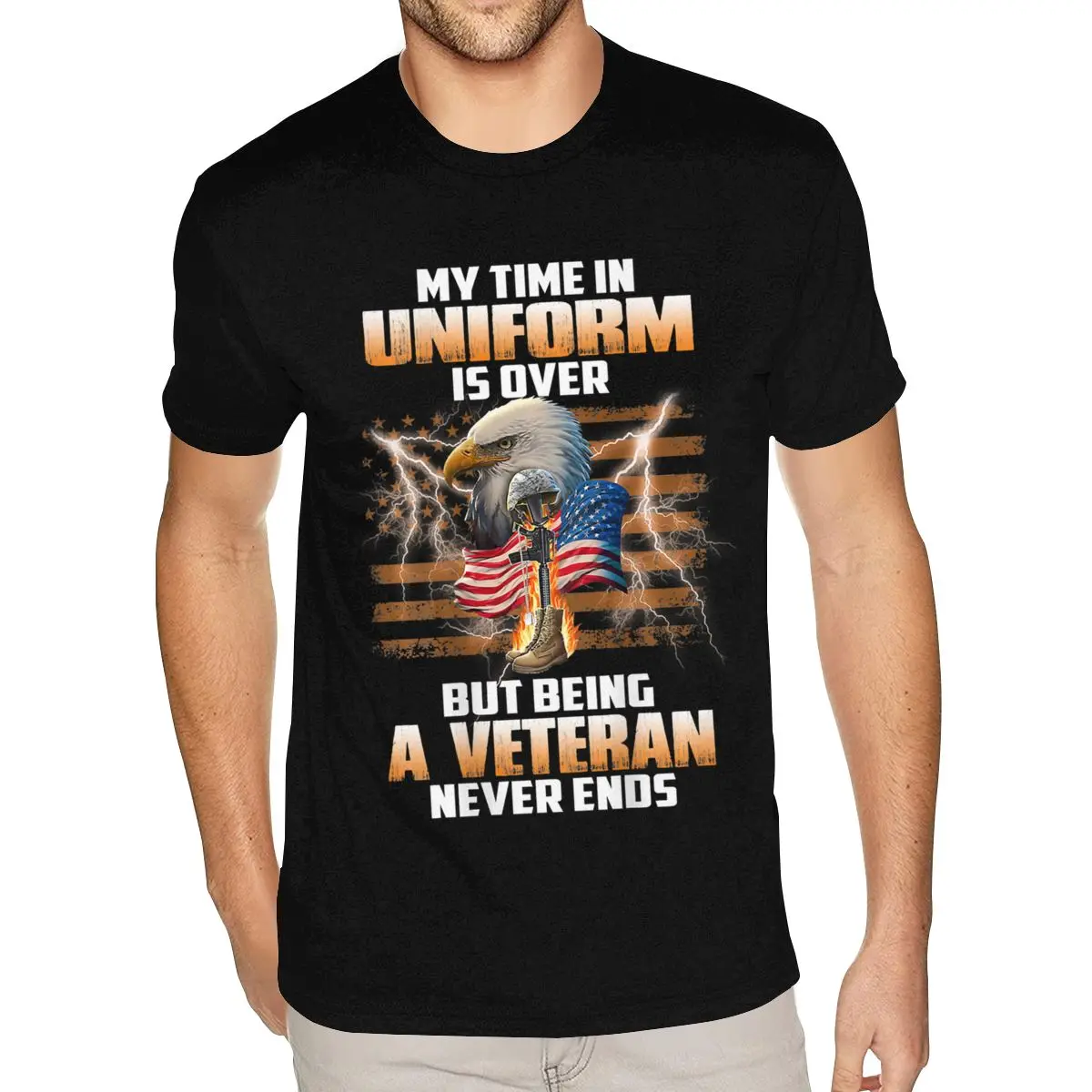 Mens My Time In Uniform Is Over But Being A Veteran Never Ends Tees Shirts Men Short Sleeve Full Cotton Black Crew Neck T-Shirts
Mens My Time In Uniform Is Over But Being A Veteran Never Ends Tees Shirts Men Short Sleeve Full Cotton Black Crew Neck T-Shirts