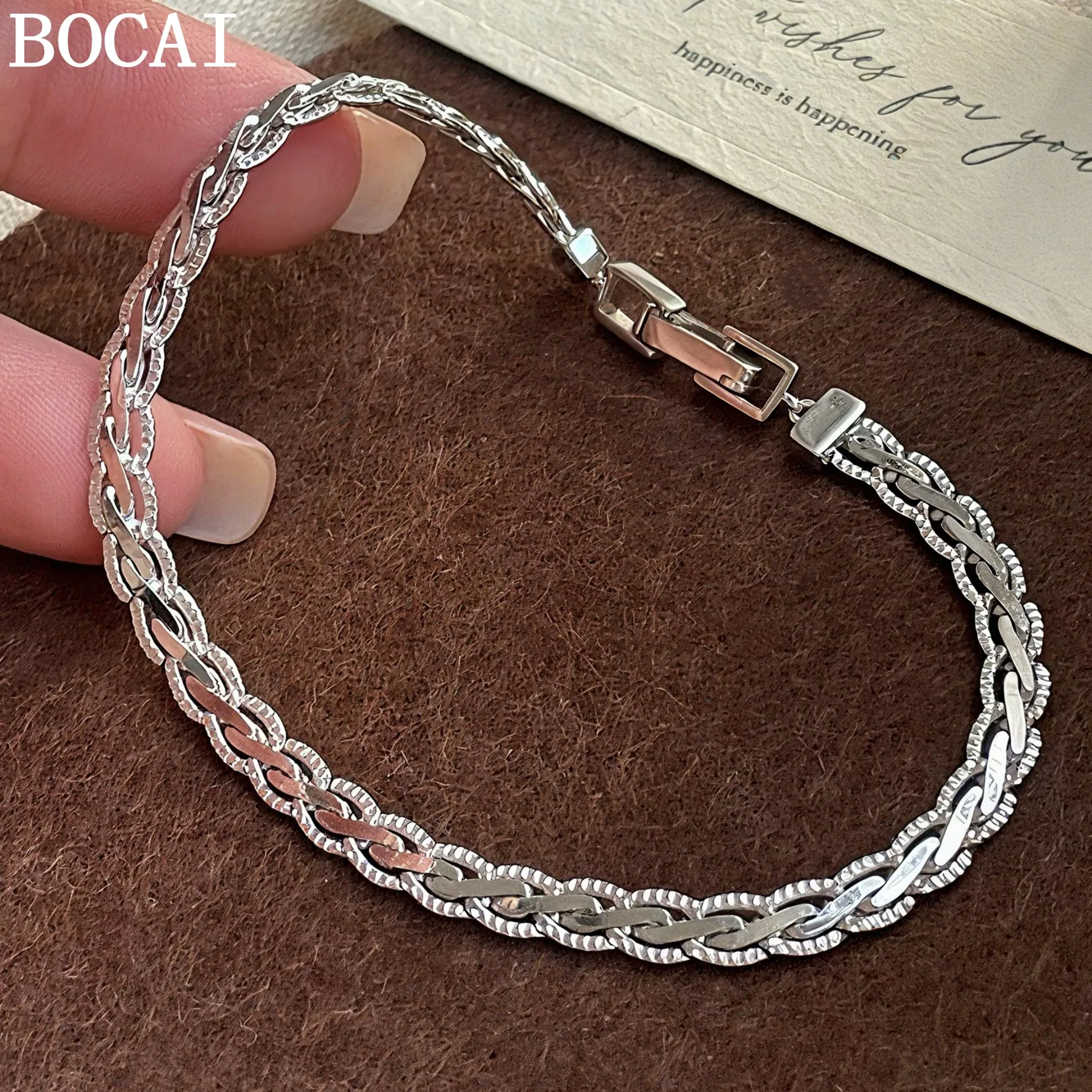BOCAI New S925 Sterling Silver Fashionable And Luxurious Lace Lace Snake Bone Chain Woven Bracelet Women's Selected Gift
BOCAI New S925 Sterling Silver Fashionable And Luxurious Lace Lace Snake Bone Chain Woven Bracelet Women's Selected Gift