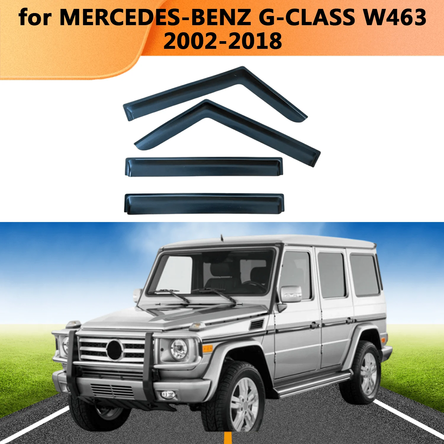 Weathershield for MERCEDES-BENZ G-CLASS W463 2002 2003-2018 Sun Rain Deflector Guard Car Side Window Deflector Out-Channel Tape
Weathershield for MERCEDES-BENZ G-CLASS W463 2002 2003-2018 Sun Rain Deflector Guard Car Side Window Deflector Out-Channel Tape