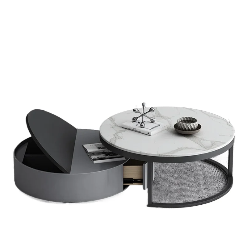 Italian minimalist rock slab round coffee table folding stretch TV cabinet combination household living room small apartment
Italian minimalist rock slab round coffee table folding stretch TV cabinet combination household living room small apartment