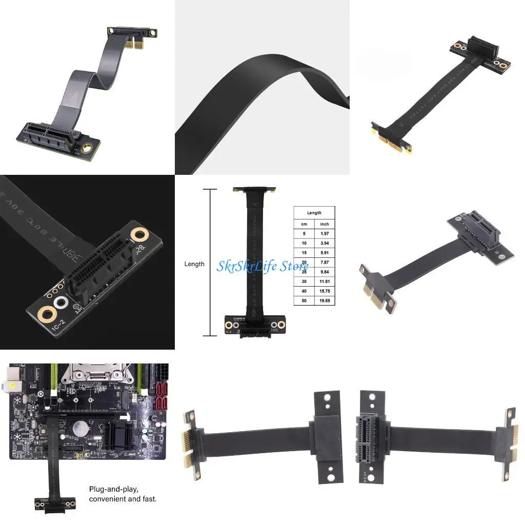 E65E Fast Speed PCIE3.0 1x Extension Cable Supporting Full Bandwidth Data Transfer for Graphics Networking and Sound Cards
E65E Fast Speed PCIE3.0 1x Extension Cable Supporting Full Bandwidth Data Transfer for Graphics Networking and Sound Cards