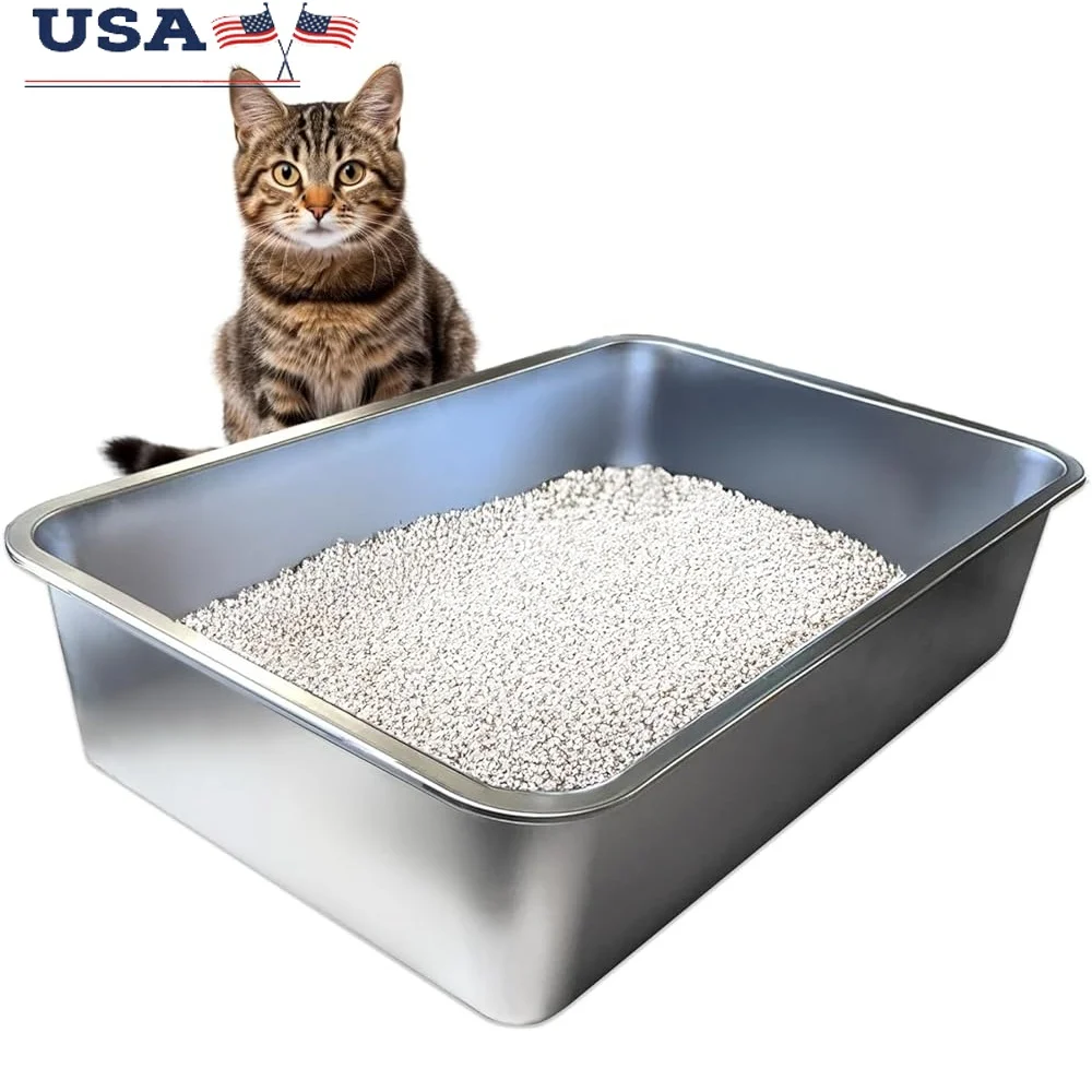 Extra Large Stainless Steel Cat Litter Box Nonstick Coating Easy Cleanup Odorless Ergonomic Design Big Cats 
Extra Large Stainless Steel Cat Litter Box Nonstick Coating Easy Cleanup Odorless Ergonomic Design Big Cats