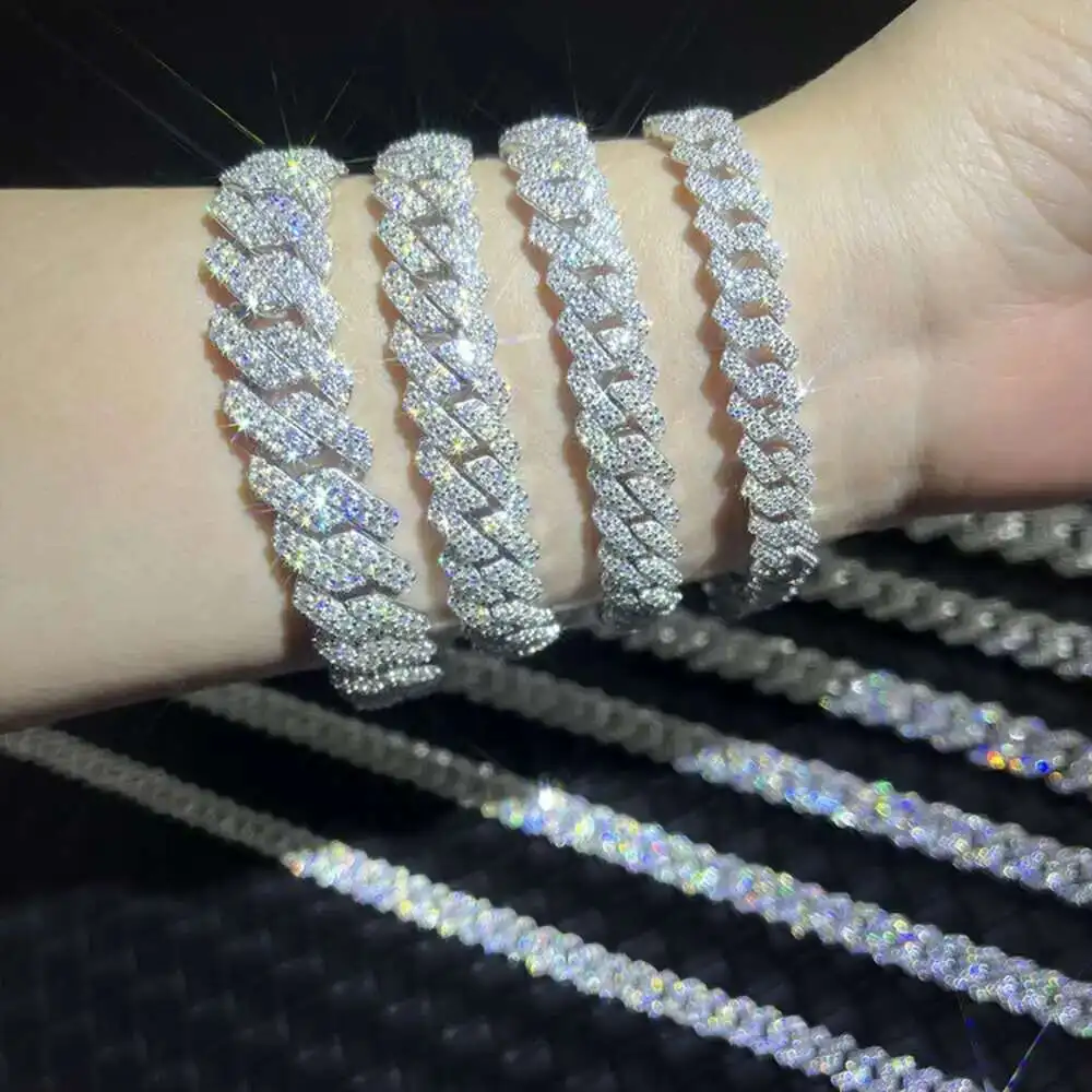 Rts Mossanite Cuban Bracelet Fine Jewelry 2rows 8mm-15mm S925 Silver Gra Moissanite Bracelet Vvs Lab Diamond Cuban Bracelet
Rts Mossanite Cuban Bracelet Fine Jewelry 2rows 8mm-15mm S925 Silver Gra Moissanite Bracelet Vvs Lab Diamond Cuban Bracelet
