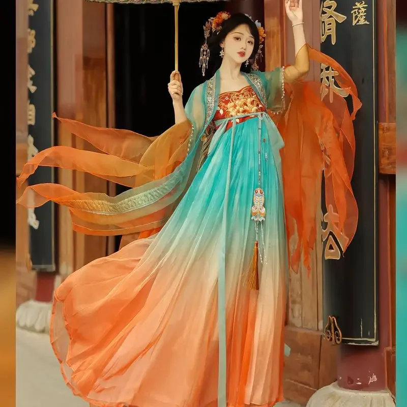 2025 Chinese Hanfu Dress Women Cosplay Costume Party Outfit Ancient Chinese Tang Dynasty Hanfu Gradient Orange Dress Tang Suit
2025 Chinese Hanfu Dress Women Cosplay Costume Party Outfit Ancient Chinese Tang Dynasty Hanfu Gradient Orange Dress Tang Suit