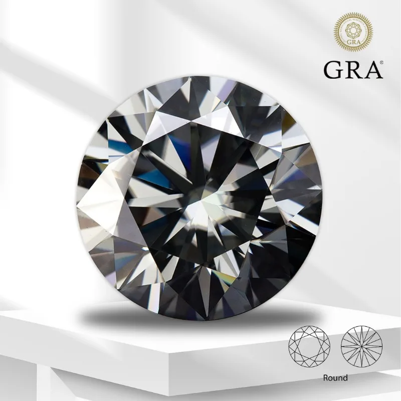 Moissanite Stone Gray Color Round Cut Lab Grown Gemstone for DIY Jewelry Making Material Passed Diamond Tester with GRA Report
Moissanite Stone Gray Color Round Cut Lab Grown Gemstone for DIY Jewelry Making Material Passed Diamond Tester with GRA Report
