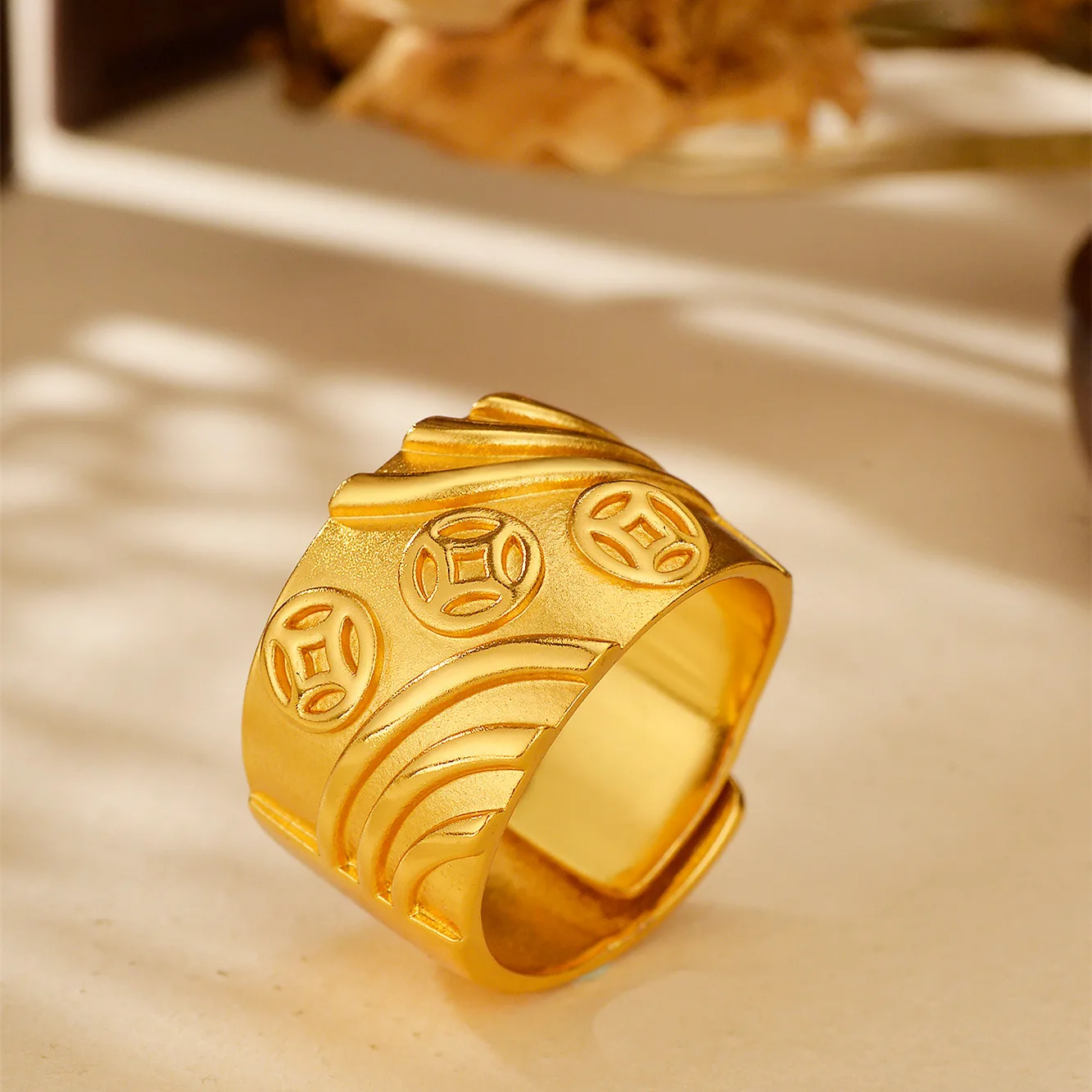 Luxury 24K 9999 Pure Gold real gold Opening adjustable Xiangyun men's ring
Luxury 24K 9999 Pure Gold real gold Opening adjustable Xiangyun men's ring