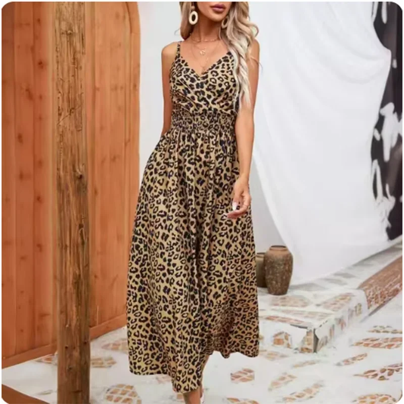 Spring Sleeveless V-Neck Leopard Print Dress Women's Sexy Suspender Dress Summer Dates Party Vacations A Line Dresses
Spring Sleeveless V-Neck Leopard Print Dress Women's Sexy Suspender Dress Summer Dates Party Vacations A Line Dresses
