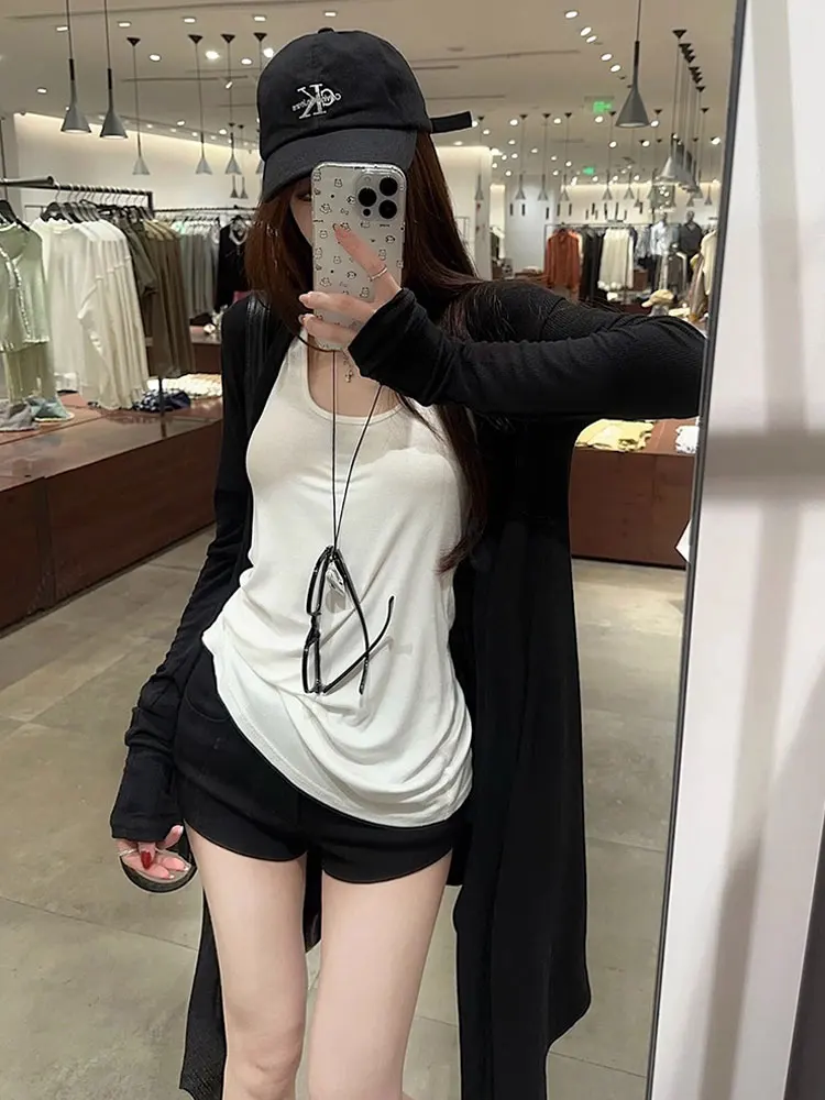 plus Size Black Asymmetrical Knitted Open Cardigan Women's Spring Fashion White Strap Vest Pure Desire Style Commute Vintage
plus Size Black Asymmetrical Knitted Open Cardigan Women's Spring Fashion White Strap Vest Pure Desire Style Commute Vintage