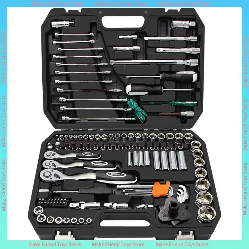 Red Auto Repair Toolbox Set Automotive Maintenance Multi-Functional Socket Wrench Combination Set for Repair And Maintenance
