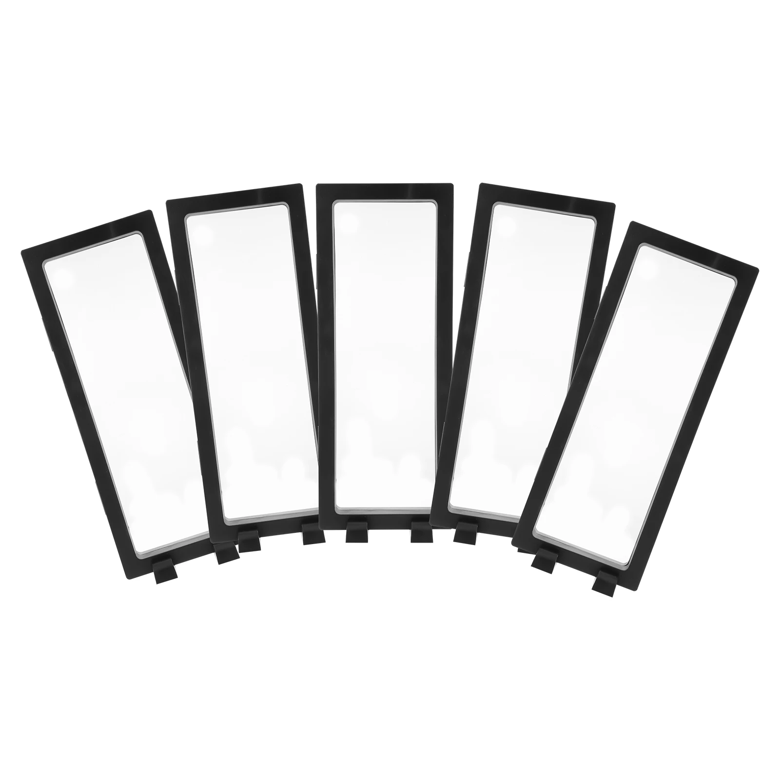 Transparent Jewelry Display Case 5 Sets Floating Frame Black Ring Collector Storage Box Bottom Support PE ABS Material
Transparent Jewelry Display Case 5 Sets Floating Frame Black Ring Collector Storage Box Bottom Support PE ABS Material