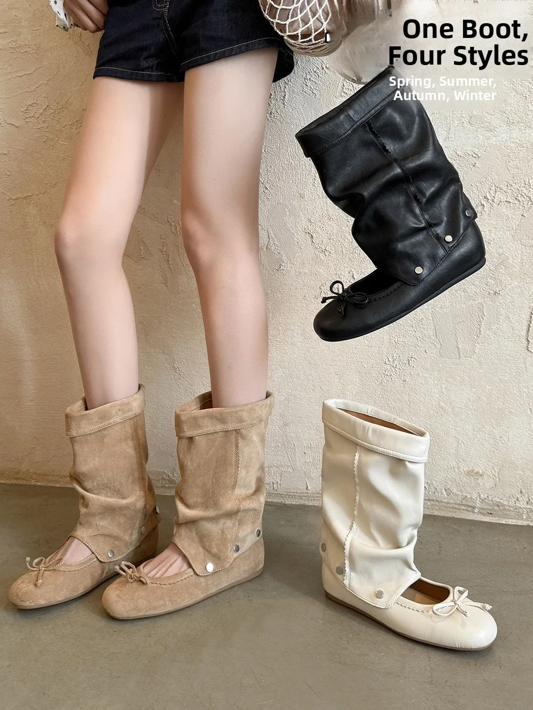 Removable Ballet Flat Booties Women's Summer 2026 Mary Jane Low Cut Short Boots Korean Style round Toe Flat Heel Rubber Sole
Removable Ballet Flat Booties Women's Summer 2026 Mary Jane Low Cut Short Boots Korean Style round Toe Flat Heel Rubber Sole