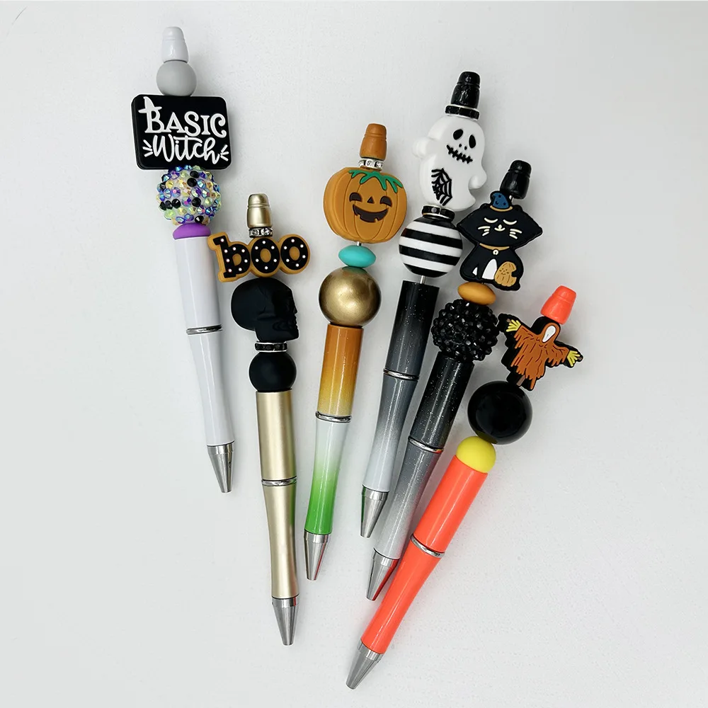 90Pcs Halloween Silicone Beaded Pens Pumpkin Skull Shape Beadable Gift Pen Ballpoint Pen
90Pcs Halloween Silicone Beaded Pens Pumpkin Skull Shape Beadable Gift Pen Ballpoint Pen