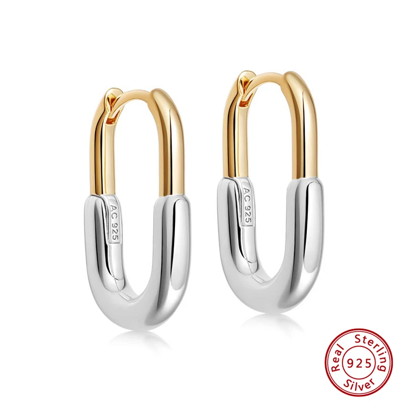 925 Sterling Silver Original Certificate Fine Jewelry Gold Plated U Shape Hoop Earrings For Women Dainty Geometric Earring Gift
925 Sterling Silver Original Certificate Fine Jewelry Gold Plated U Shape Hoop Earrings For Women Dainty Geometric Earring Gift