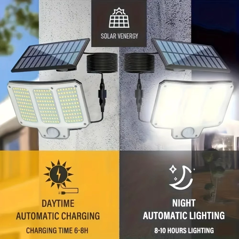 Солнечные уличные светильники 210LED с 3 режимами, датчиком движения, пультом ДУ, IP65, водонепроницаемые, для наружного освещения
Солнечные уличные светильники 210LED с 3 режимами, датчиком движения, пультом ДУ, IP65, водонепроницаемые, для наружного освещения