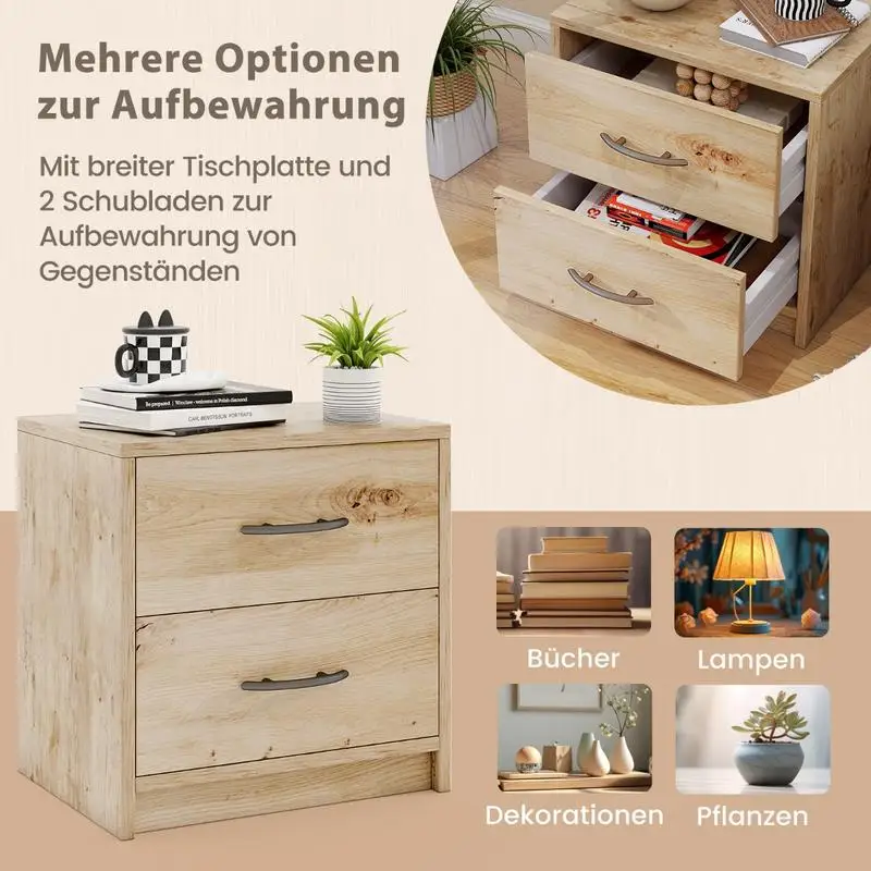2 Drawer Nightstand with Storage for Living Room-Oak
2 Drawer Nightstand with Storage for Living Room-Oak