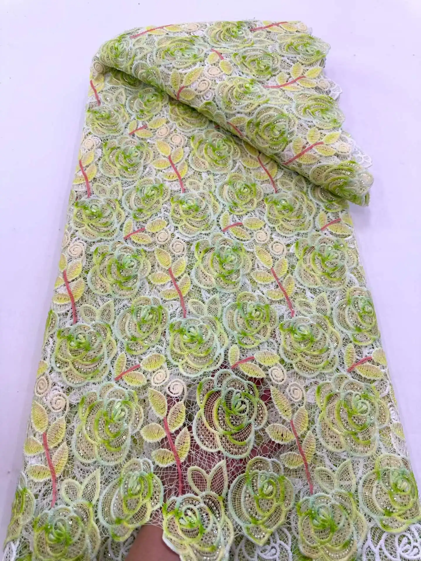 New Design Green Milk Silk African Water Soluble Beads Lace Fabric Nigerian Guipure Cord Lace Fabric For Party Dress Sewing
New Design Green Milk Silk African Water Soluble Beads Lace Fabric Nigerian Guipure Cord Lace Fabric For Party Dress Sewing