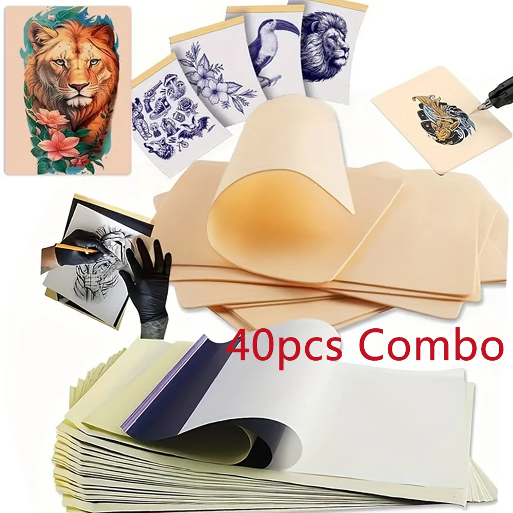 40pcs Set Tattoo Transfer Paper and Practice Skin Kit Includes A4 Stencil Paper&Double Sided Fake Skins Combo Tattoo Accessories
40pcs Set Tattoo Transfer Paper and Practice Skin Kit Includes A4 Stencil Paper&Double Sided Fake Skins Combo Tattoo Accessories