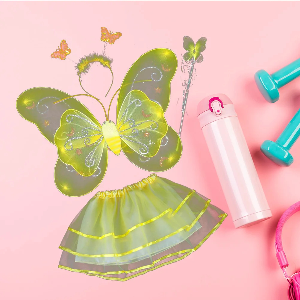 4pcs Wings Set for Kids Girls Fairy Led Double Layers Wing Wand Headband Tutu Skirt Party Costume Set (Yellow, Random Pattern)
4pcs Wings Set for Kids Girls Fairy Led Double Layers Wing Wand Headband Tutu Skirt Party Costume Set (Yellow, Random Pattern)