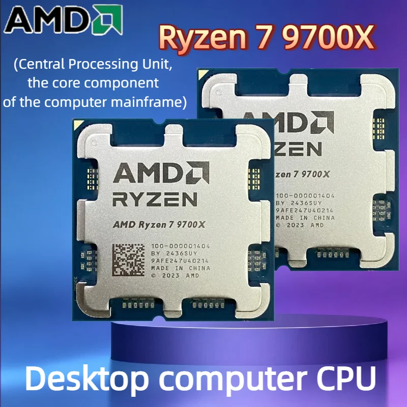 AMD Ryzen 7 9700X R7 9700X NEW 3.8GHz 8-Core 16-Thread 4NM L3=32M 65W DDR5 Socket AM5 Processor but without fan
AMD Ryzen 7 9700X R7 9700X NEW 3.8GHz 8-Core 16-Thread 4NM L3=32M 65W DDR5 Socket AM5 Processor but without fan