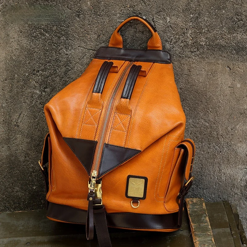 Handmade Genuine Leather Mens Backpack First Layer Cowhide Large Capacity Travel Bag Full Bags for women
Handmade Genuine Leather Mens Backpack First Layer Cowhide Large Capacity Travel Bag Full Bags for women