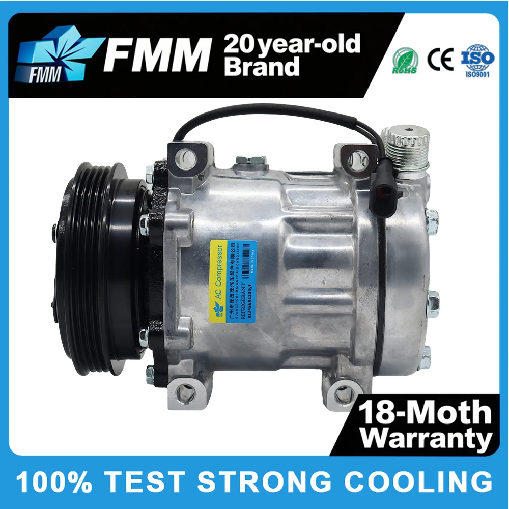 12V Automotive Aircon Compressor SD7H15 Auto AC Compressor 4PK 84290377 for NEW HOLLAND T4 / T5 Car Air Conditioning System
12V Automotive Aircon Compressor SD7H15 Auto AC Compressor 4PK 84290377 for NEW HOLLAND T4 / T5 Car Air Conditioning System