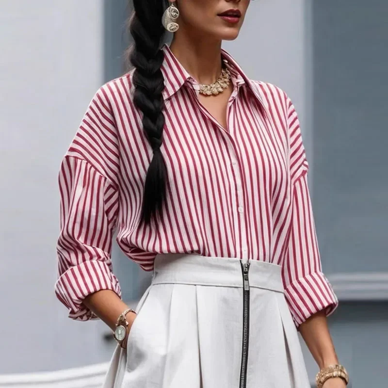 Women's Shirts Elegant Turn-down Collar Long Sleeve Blouse Office Lady Button-Up Shirt Top Female Spring Autumn Shirts & Blouses
Women's Shirts Elegant Turn-down Collar Long Sleeve Blouse Office Lady Button-Up Shirt Top Female Spring Autumn Shirts & Blouses