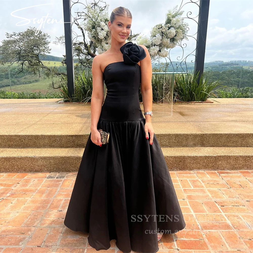 Saudi Arabia Long Prom Dresses Black Sleeveless Party Gowns One Shoulder Flower Party Dresses Floor Length Israel Evening Dress
Saudi Arabia Long Prom Dresses Black Sleeveless Party Gowns One Shoulder Flower Party Dresses Floor Length Israel Evening Dress