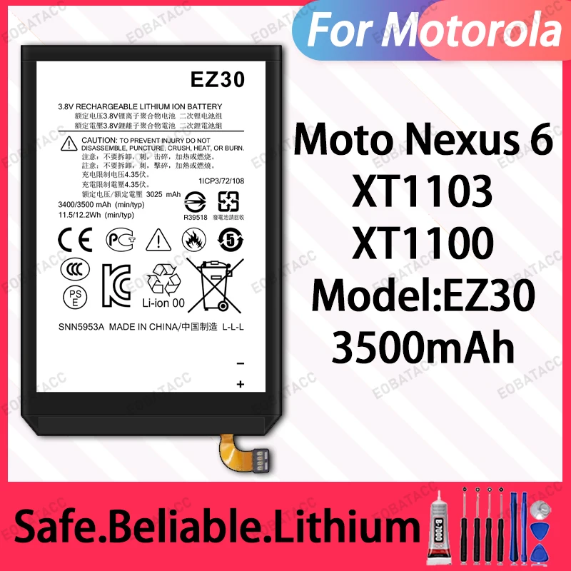 100% Brand New EZ30 Battery For Motorola Moto Nexus 6 Large capacity Batteries+Free Tools
100% Brand New EZ30 Battery For Motorola Moto Nexus 6 Large capacity Batteries+Free Tools