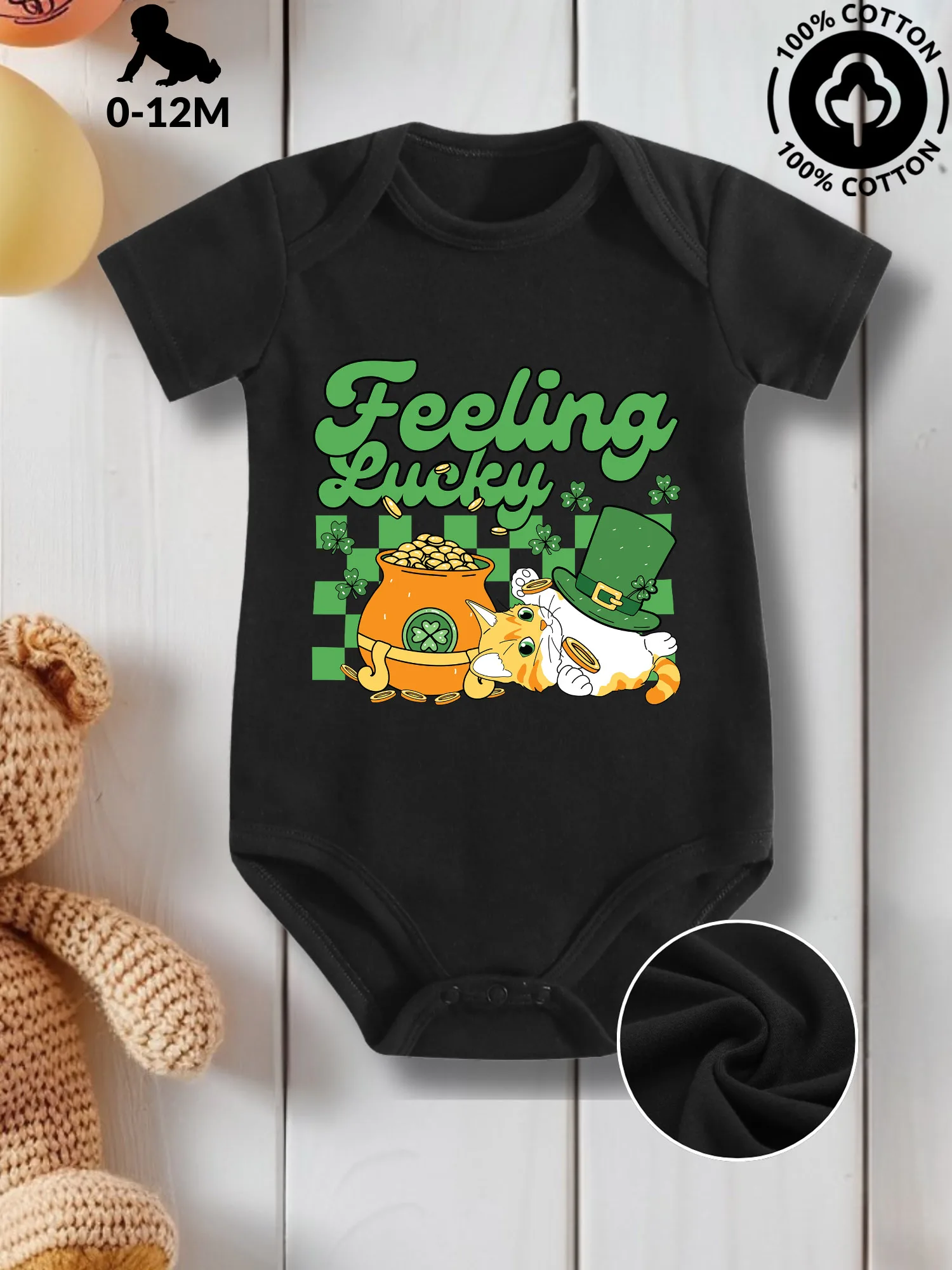 Cat Feeling Lucky Unisex Baby Crawling Suit, Pure Cotton Skin Care Onesie, All-Season Wear Black Bodysuit 190GSM
Cat Feeling Lucky Unisex Baby Crawling Suit, Pure Cotton Skin Care Onesie, All-Season Wear Black Bodysuit 190GSM