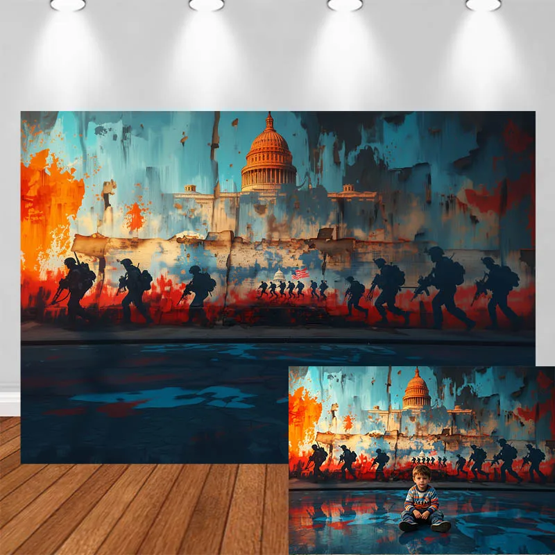 LS Independence Day Photography Background Graffiti Brick Wall Soldier Capitol Building Decorative Adult Portrait Photo Backdrop
LS Independence Day Photography Background Graffiti Brick Wall Soldier Capitol Building Decorative Adult Portrait Photo Backdrop