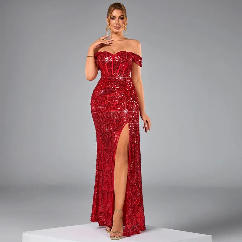 Middle Eastern New INS Solid Color Sequin Strapless High Waist Evening Dress Long Dress
Middle Eastern New INS Solid Color Sequin Strapless High Waist Evening Dress Long Dress