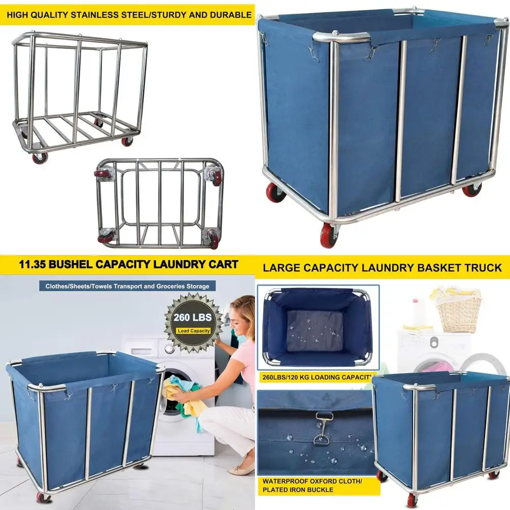 Прочная тележка для белья на колесах с водонепроницаемой подкладкой, вместимостью 11,35 бушелей (260 фунтов)
Прочная тележка для белья на колесах с водонепроницаемой подкладкой, вместимостью 11,35 бушелей (260 фунтов)