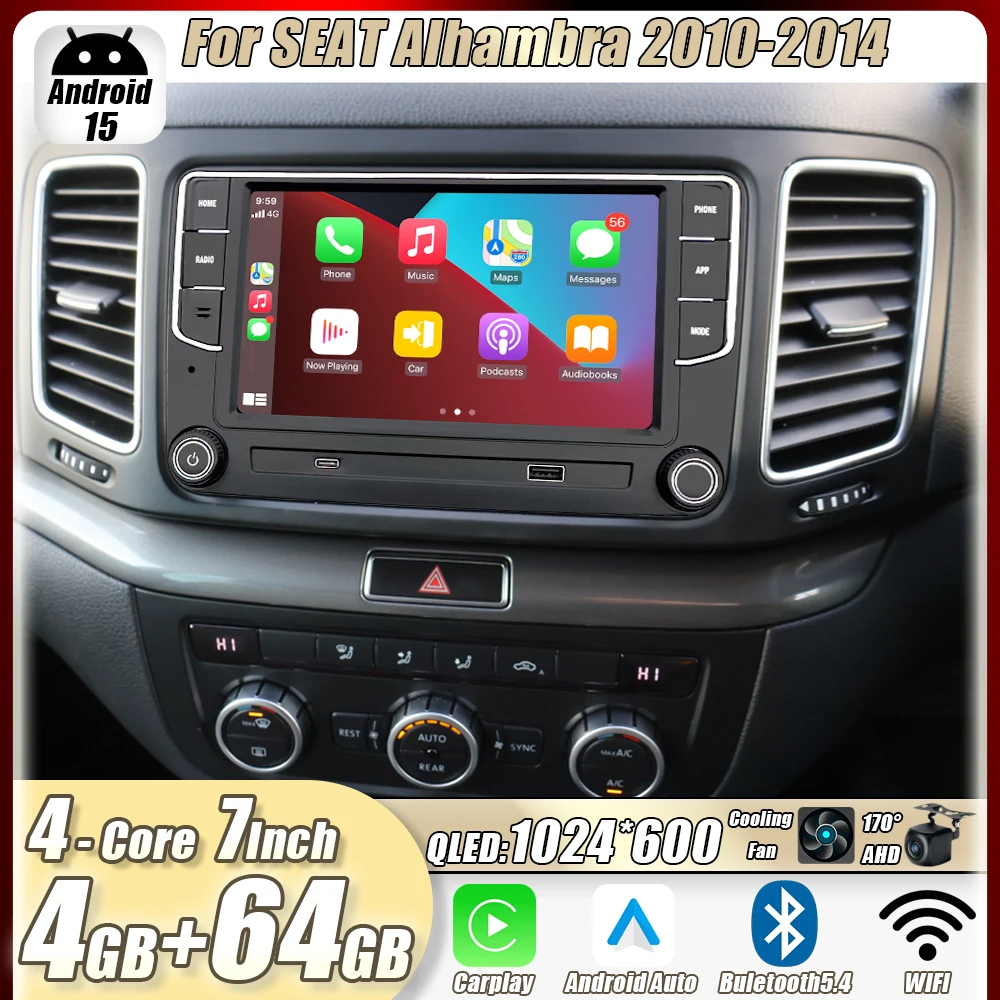 4GB+64GB 7"For SEAT Alhambra 2010-2014 Car Stereo Radio CarPlay Android15 Auto Head Unit GPS 4G+WIFI Navi Multimedia Player
4GB+64GB 7"For SEAT Alhambra 2010-2014 Car Stereo Radio CarPlay Android15 Auto Head Unit GPS 4G+WIFI Navi Multimedia Player